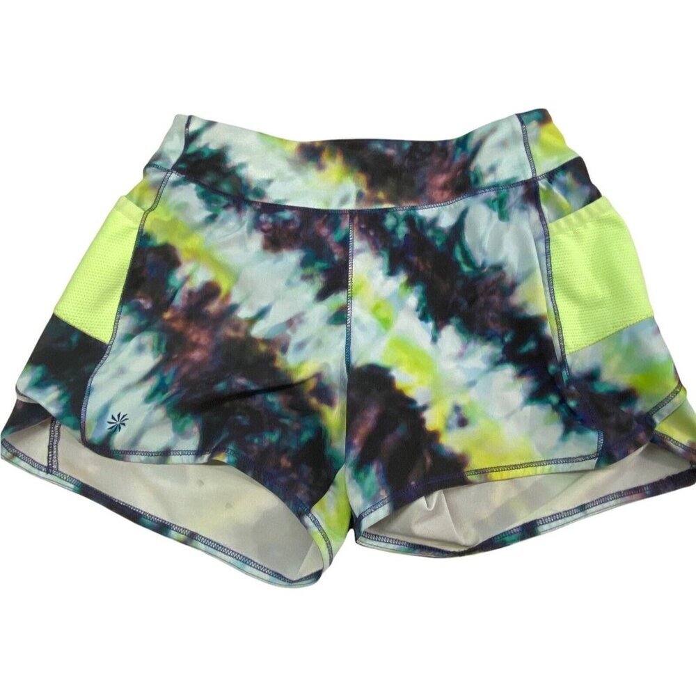 ATHLETA Girl Record Breaker‎ 3" Shorts Size L/12 Blue Green Sports School 48-2